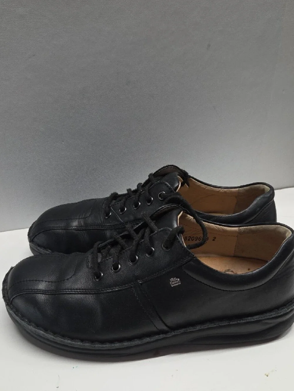 Finn Comfort Black Leather Lace-Up Oxford Derbys Size 8W